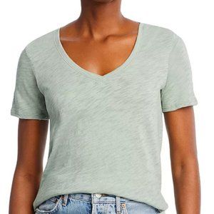 ATM SLUB JERSEY CLASSIC V-NECK TEE - SAGE - Size M